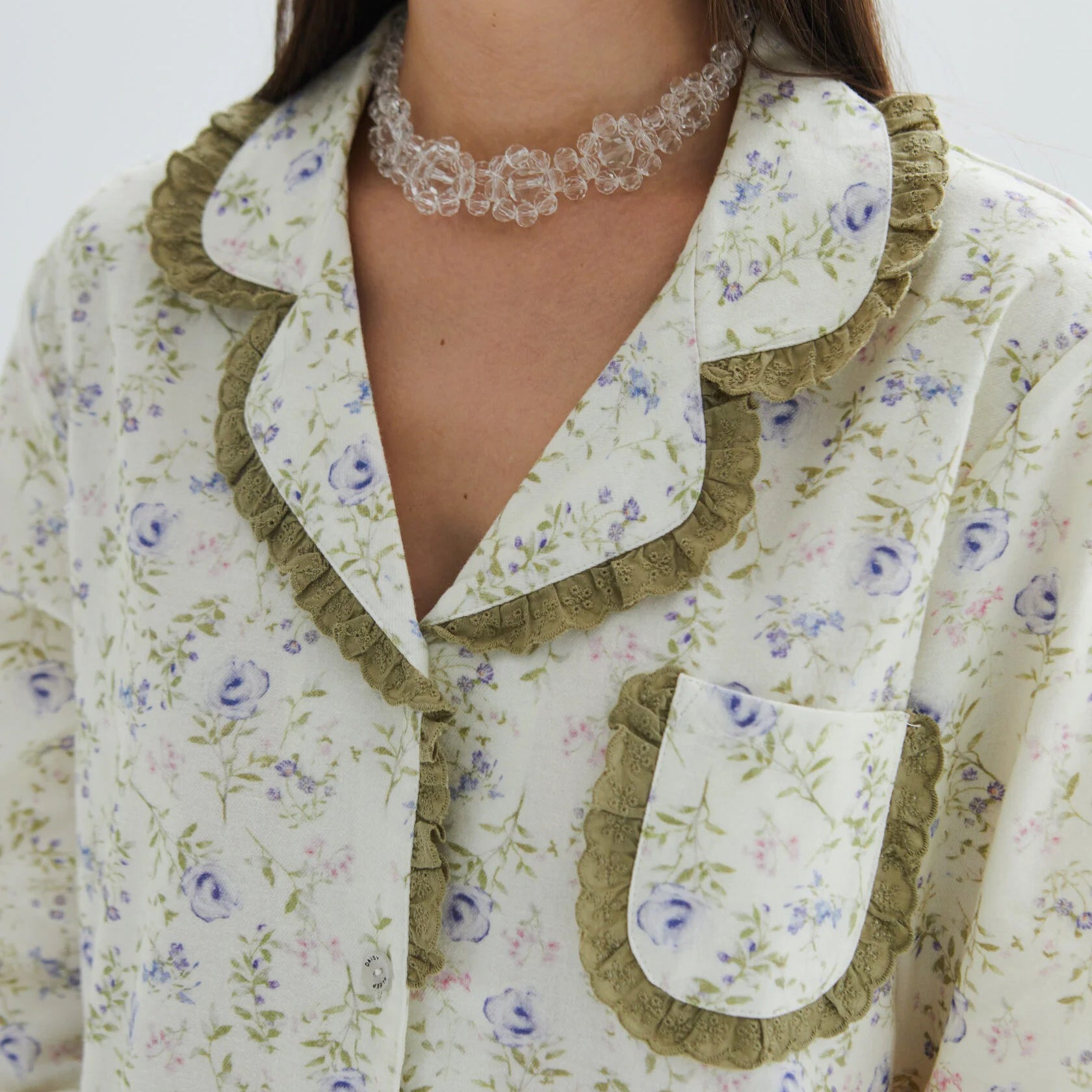 MoMang Pajama Olive Bloom Pajama Set Organic Cotton