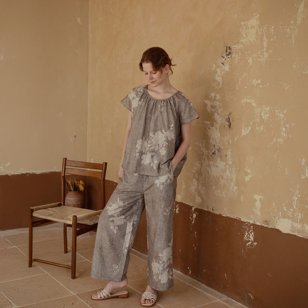 Ashen Bloom Pajama Set
