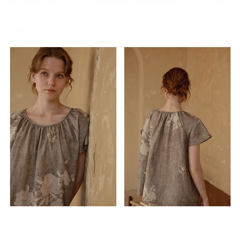 Ashen Bloom Pajama Set