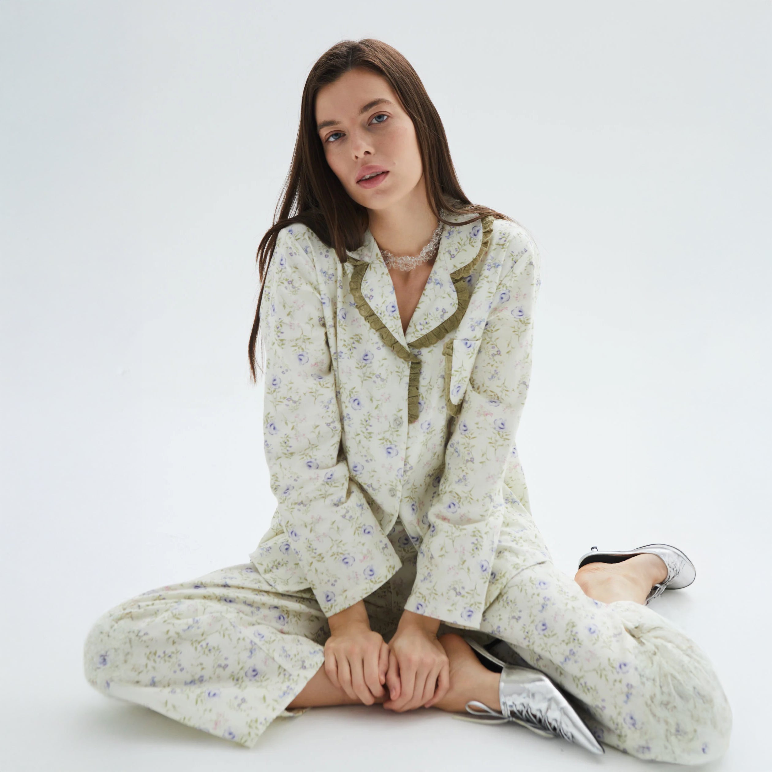 MoMang Pajama Olive Bloom Pajama Set Organic Cotton