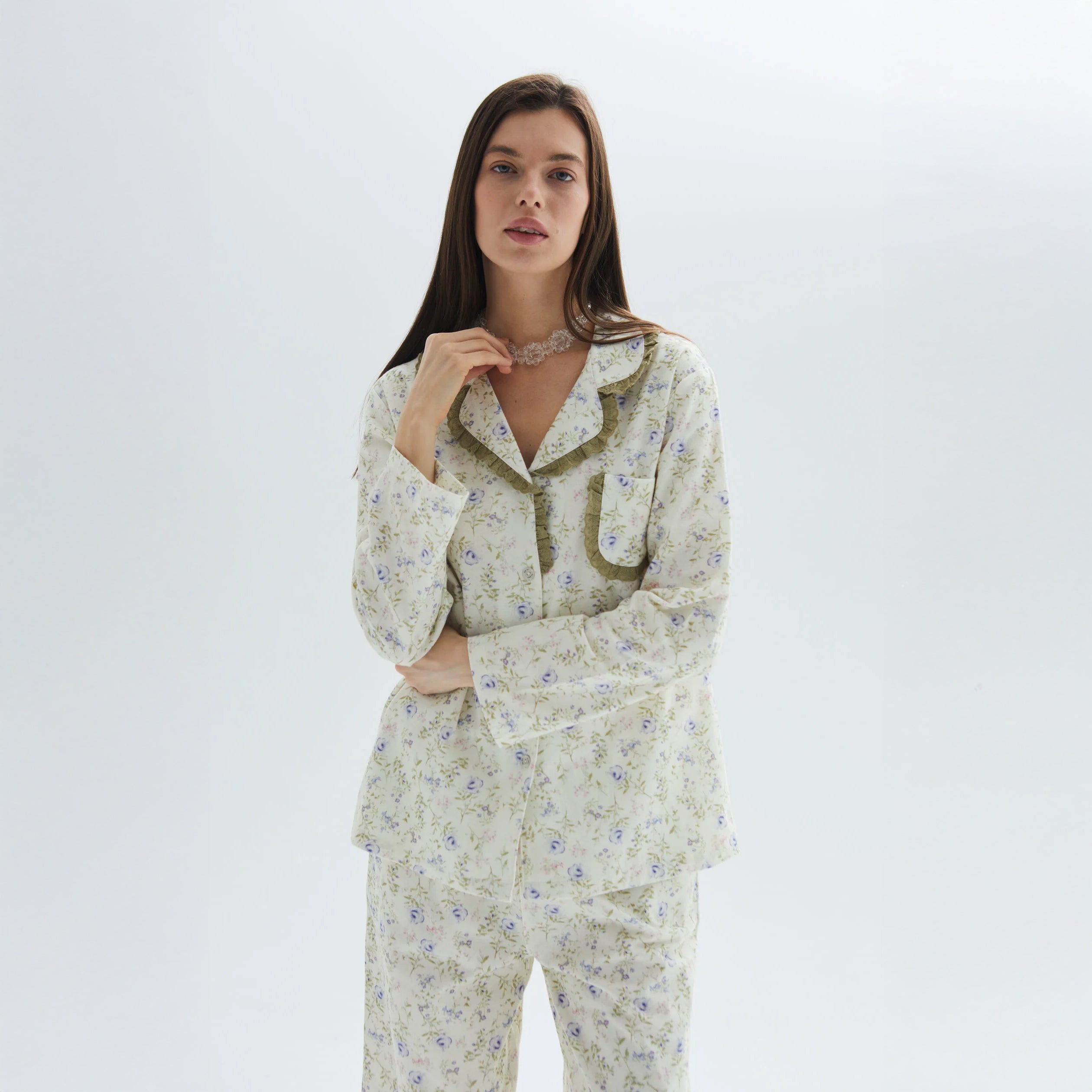 MoMang Pajama Olive Bloom Pajama Set Organic Cotton