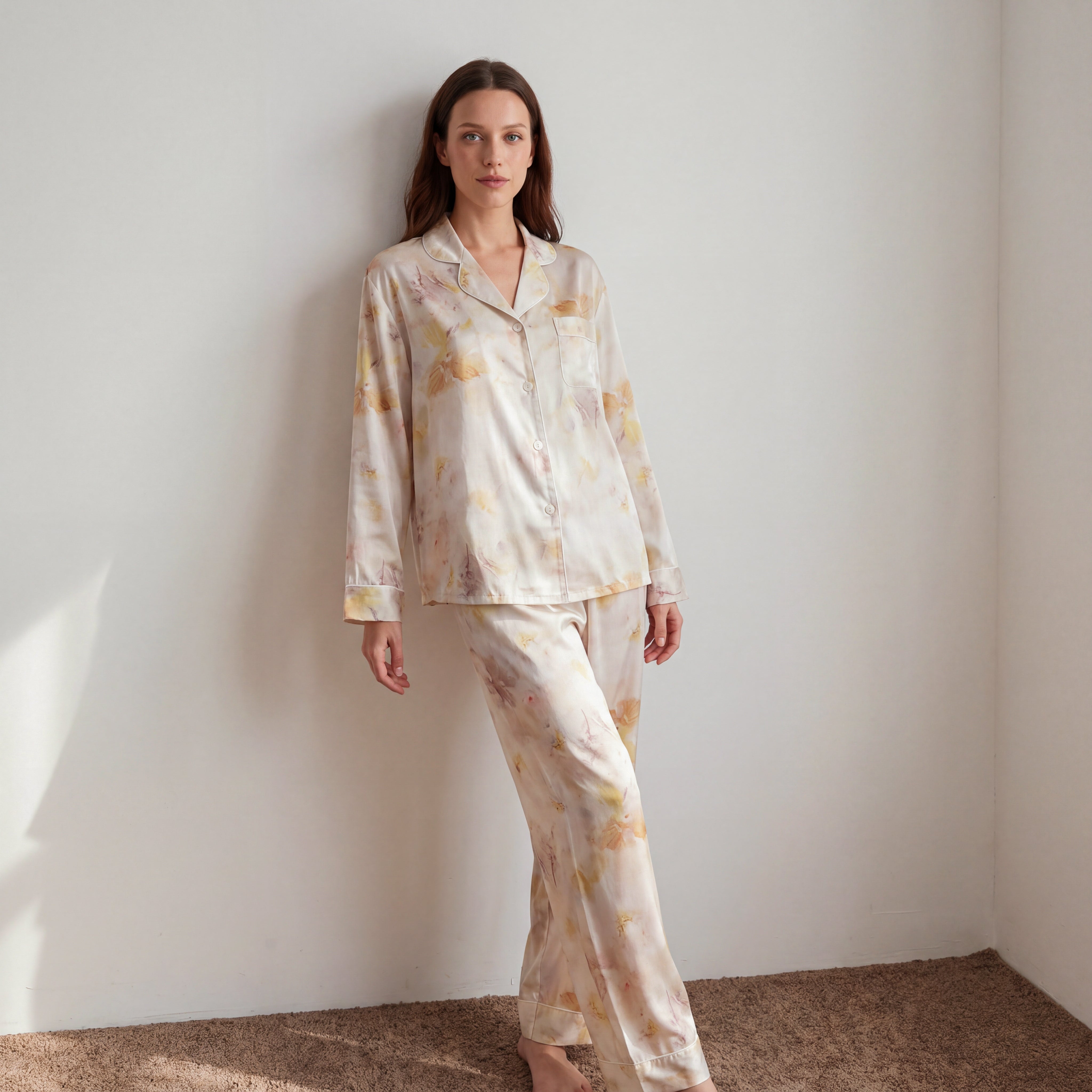 MoMang Pajama Golden Reverie Pajama Set Tencel™ Lyocell Satin
