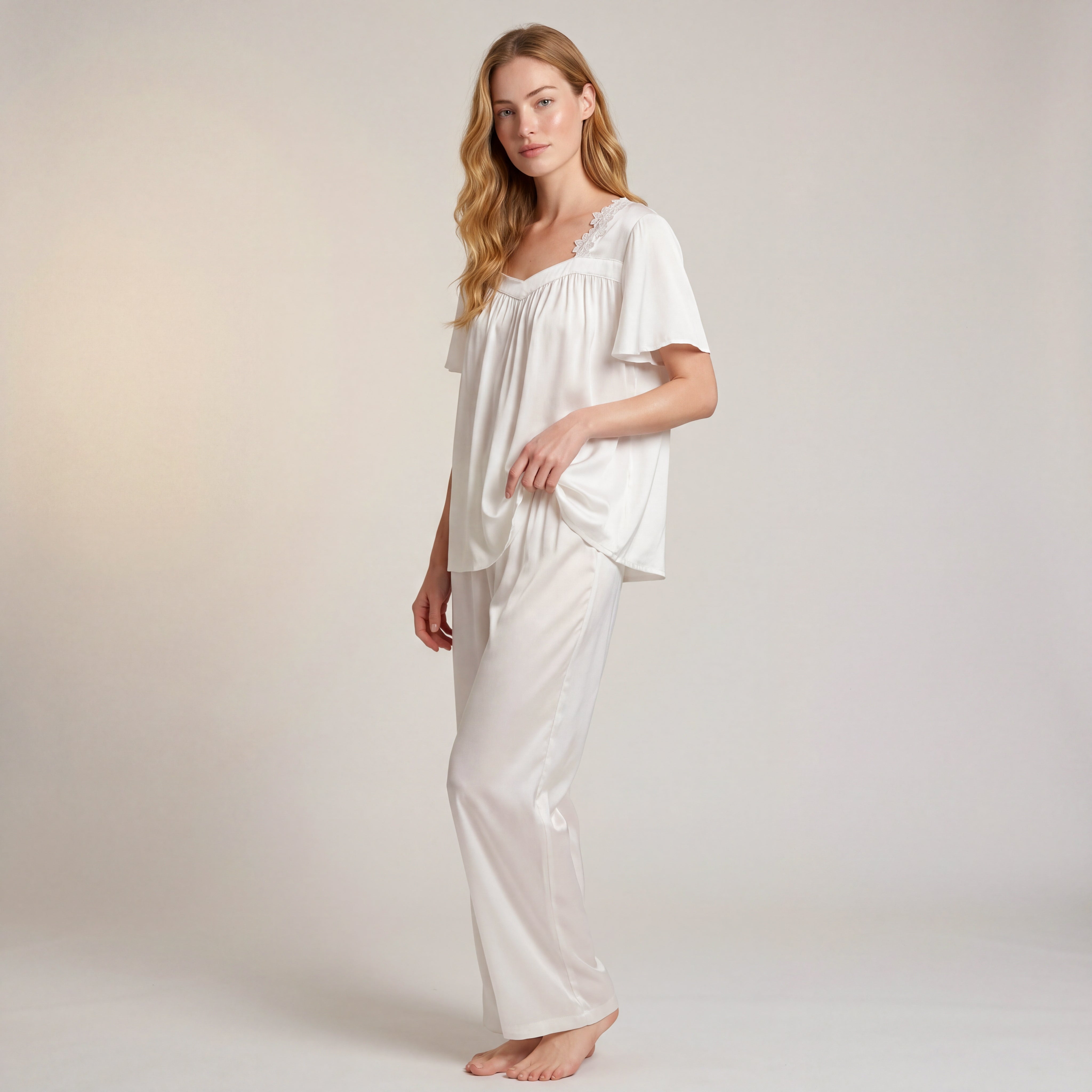 MoMang Pajama Blanc Lace Pajama Set Tencel™ Modal