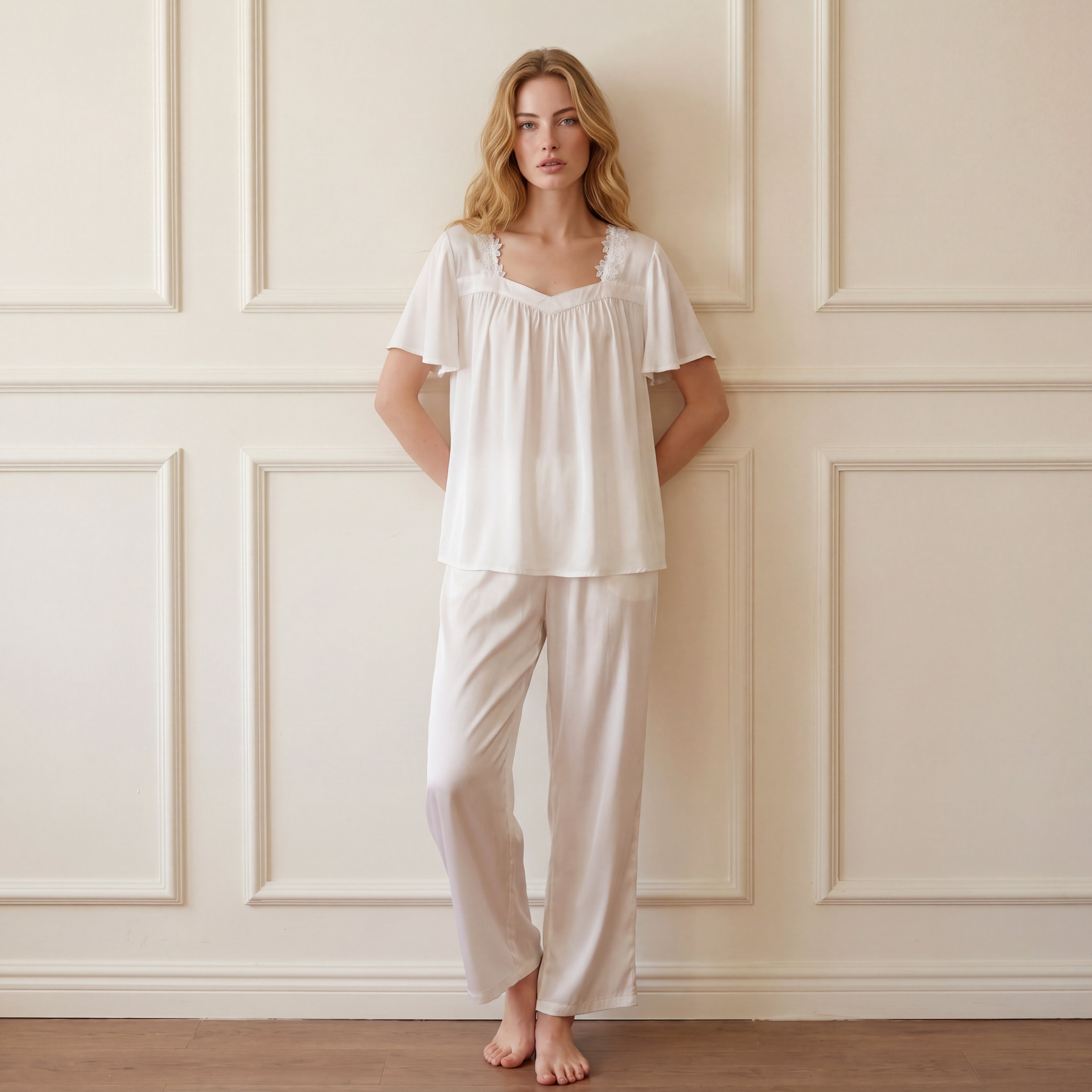 MoMang Pajama Blanc Lace Pajama Set Tencel™ Modal