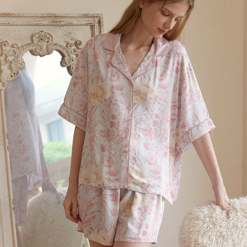 Dewy Petals Shorts Pajama Set