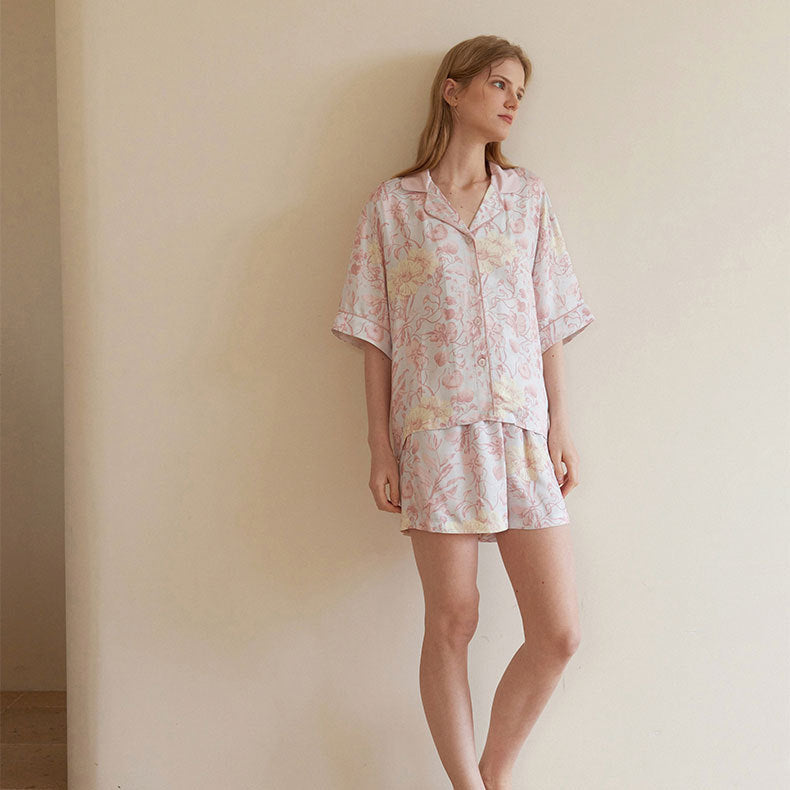 Dewy Petals Shorts Pajama Set