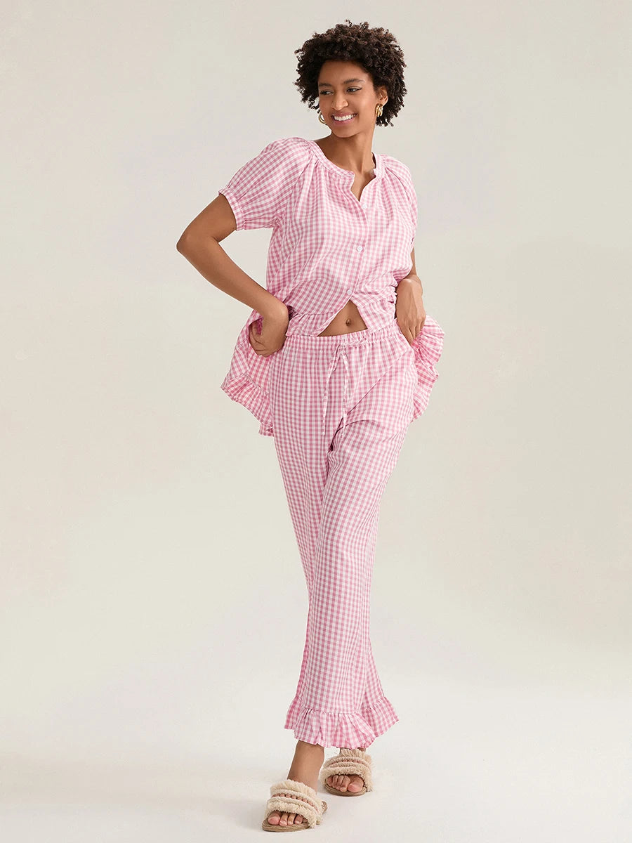 Gingham Berry Pajama Set