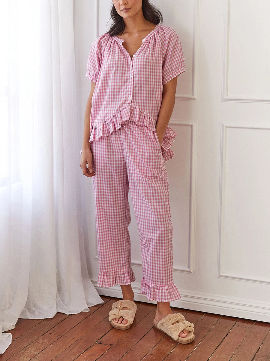Gingham Berry Pajama Set