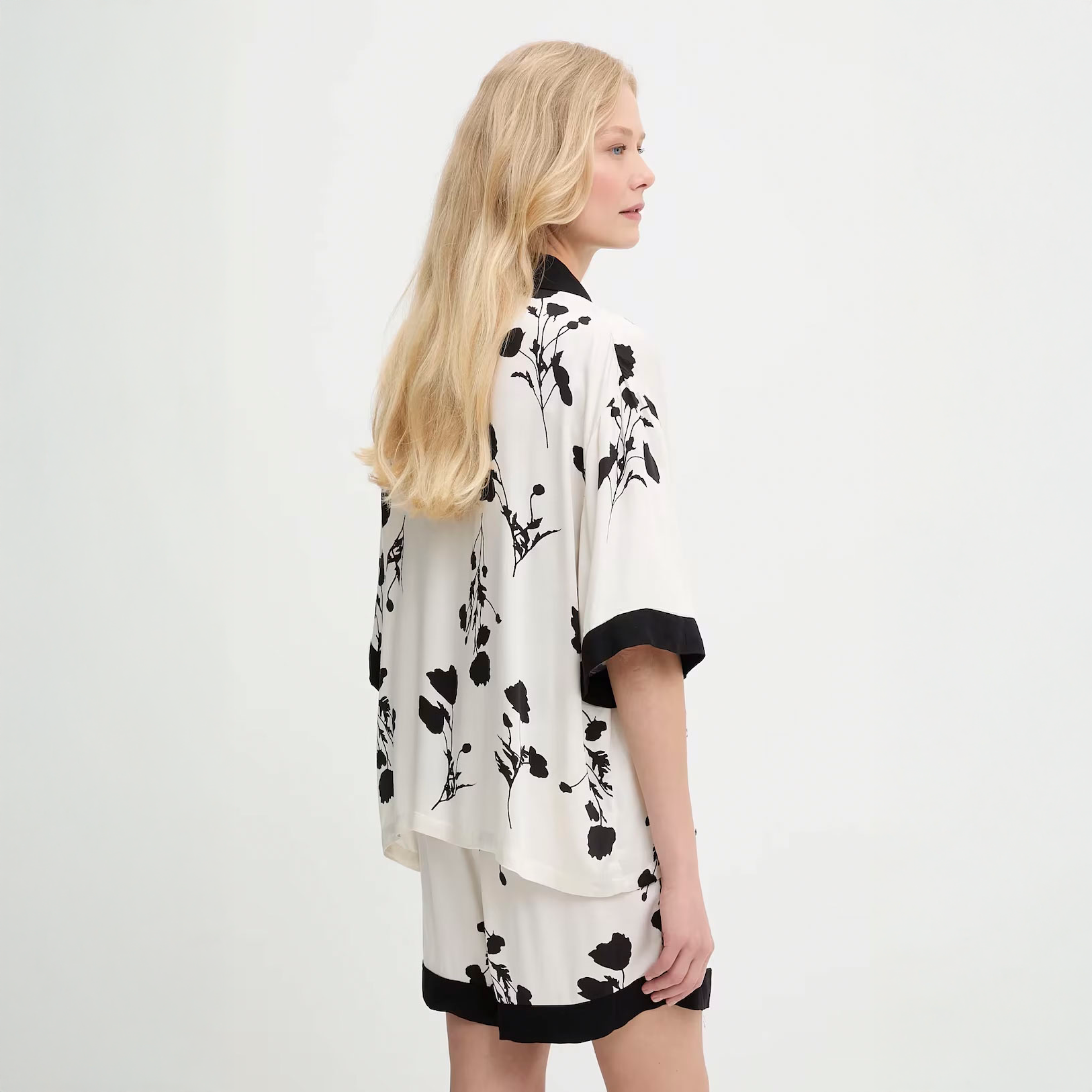Monochrome Petal Pajama Set
