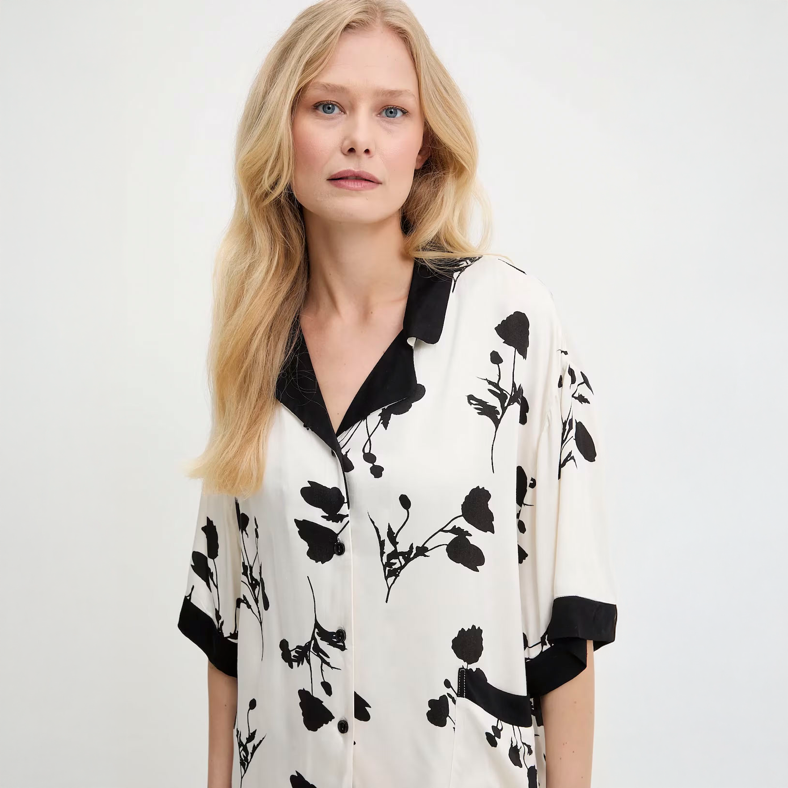 Monochrome Petal Pajama Set