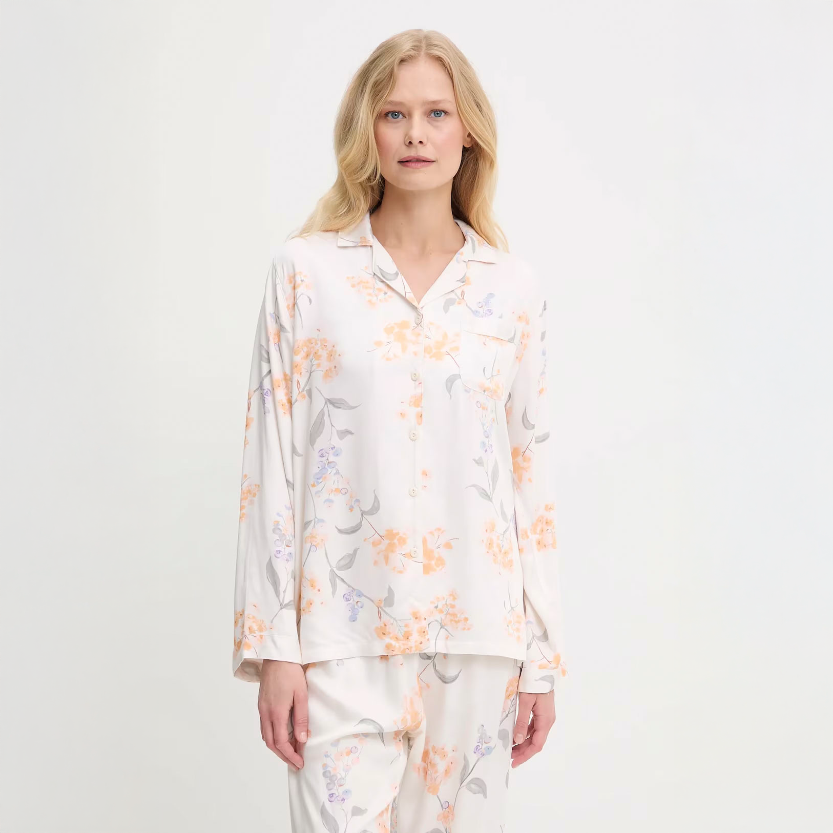 【MOODMOON】Lovely Flower Long Sleeve Pajama One Piece Flower bouquet Soft Long-Sleeve Pajama Set – Mood Pajamas