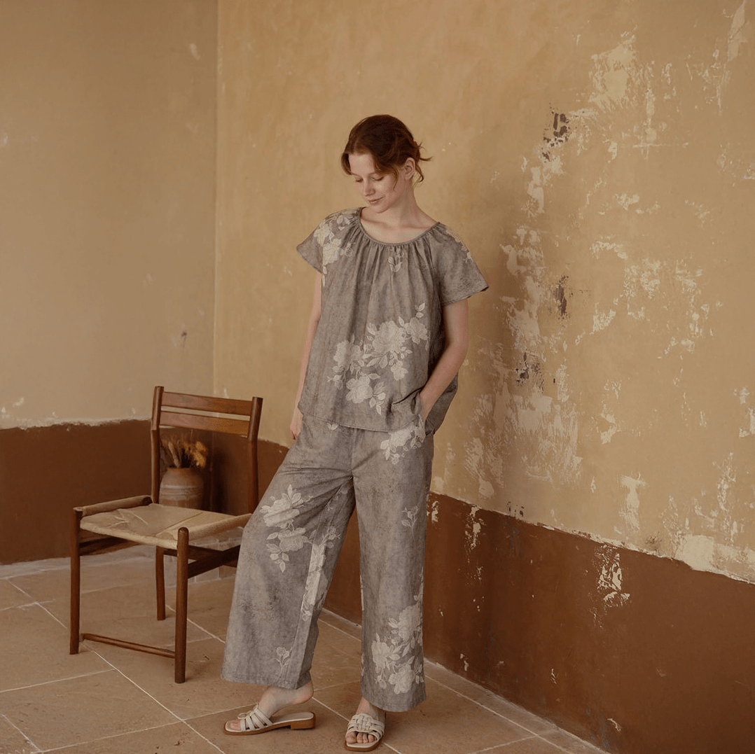 Ashen Bloom Pajama Set - Momang Studio