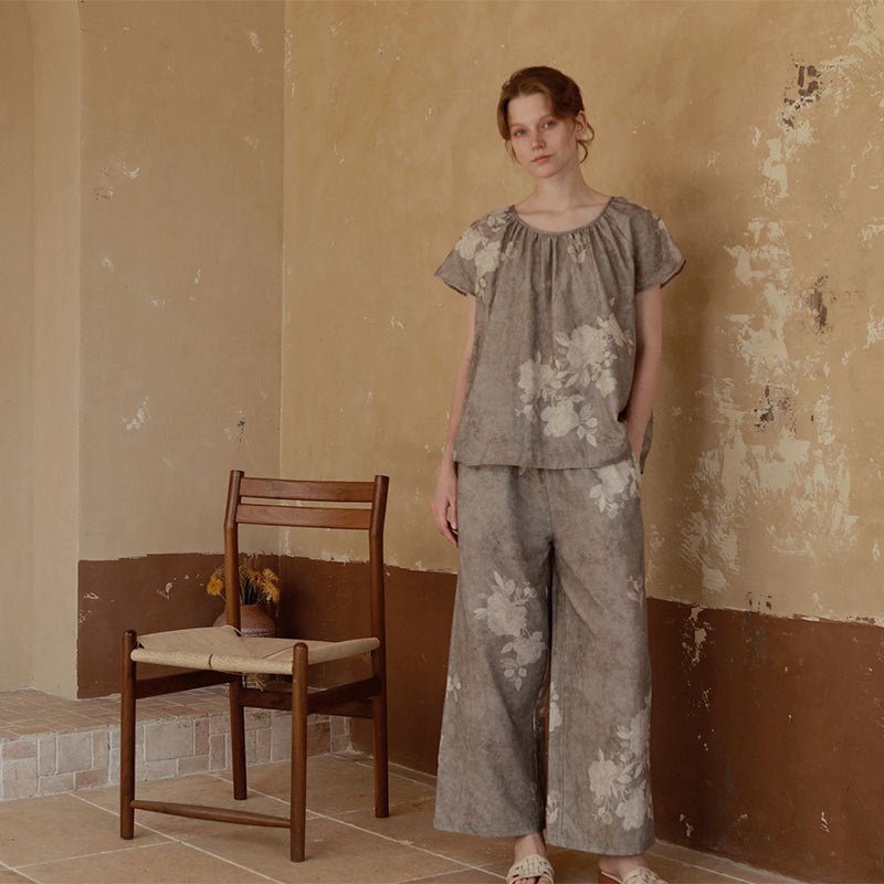 Ashen Bloom Pajama Set - Momang Studio