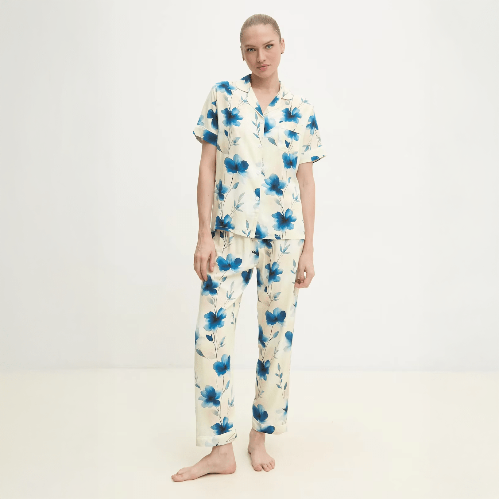 Azure Bloom Pajama Set - Momang Studio