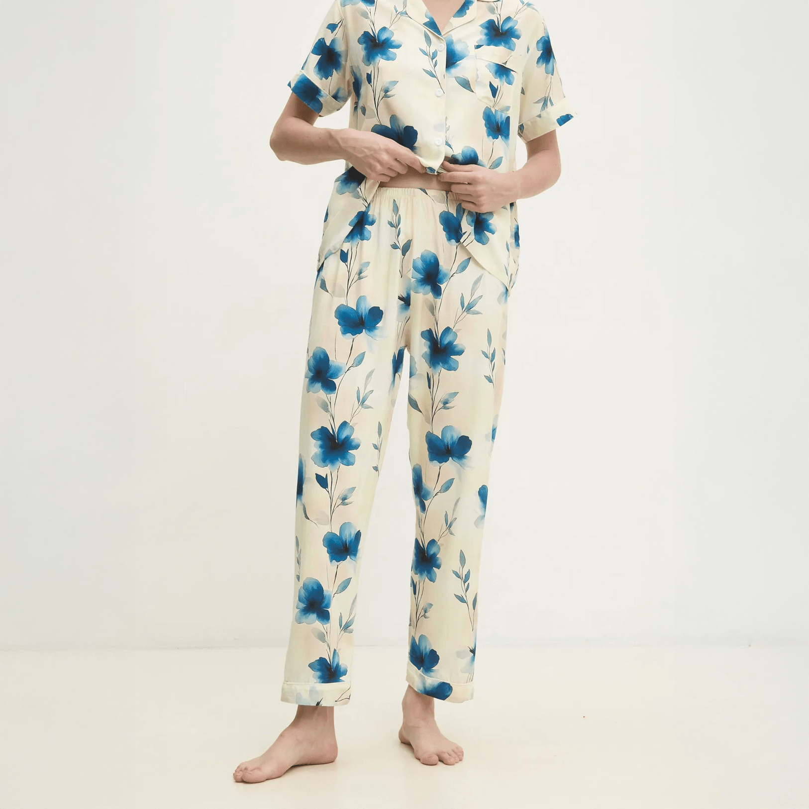 Azure Bloom Pajama Set - Momang Studio