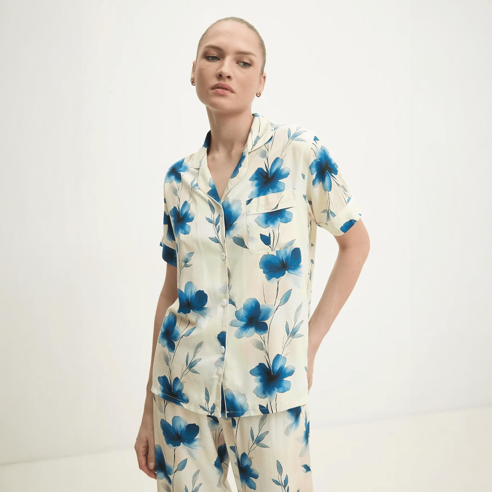 Azure Bloom Pajama Set - Momang Studio