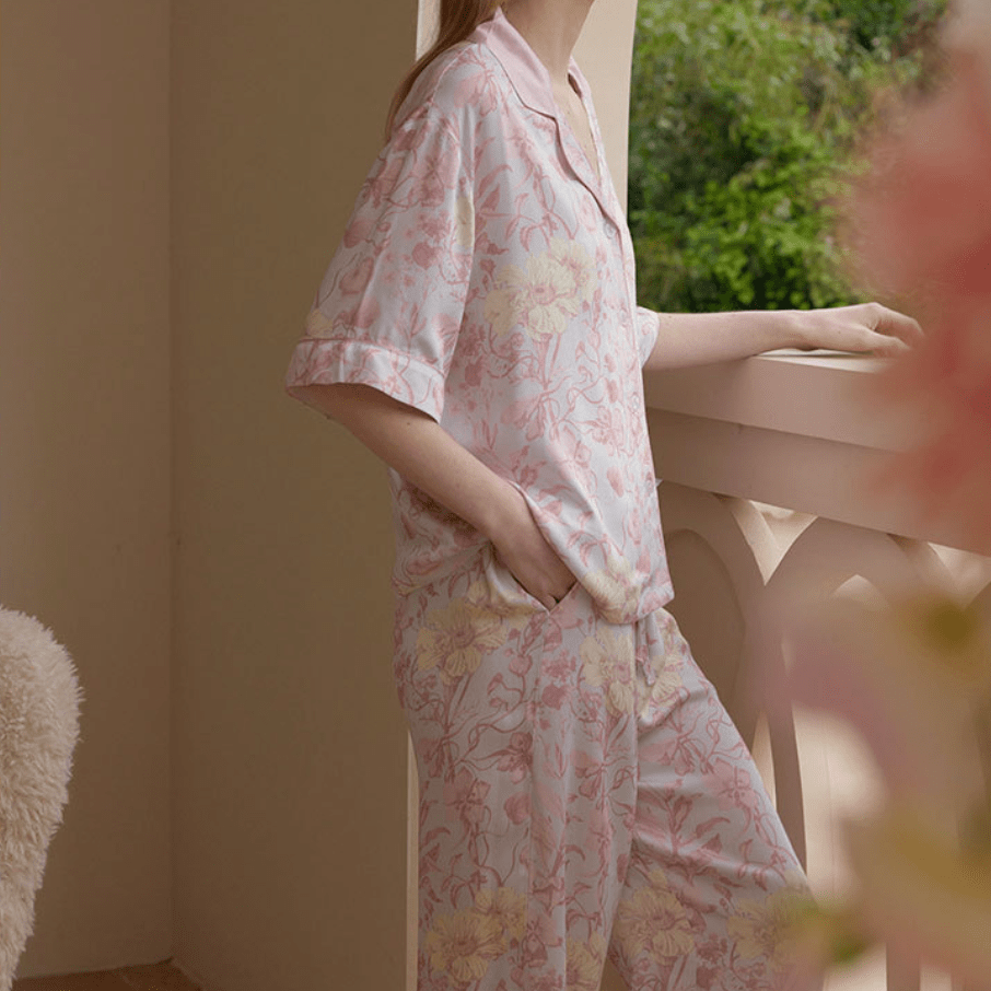 Dewy Petals Pajama Set - Momang Studio