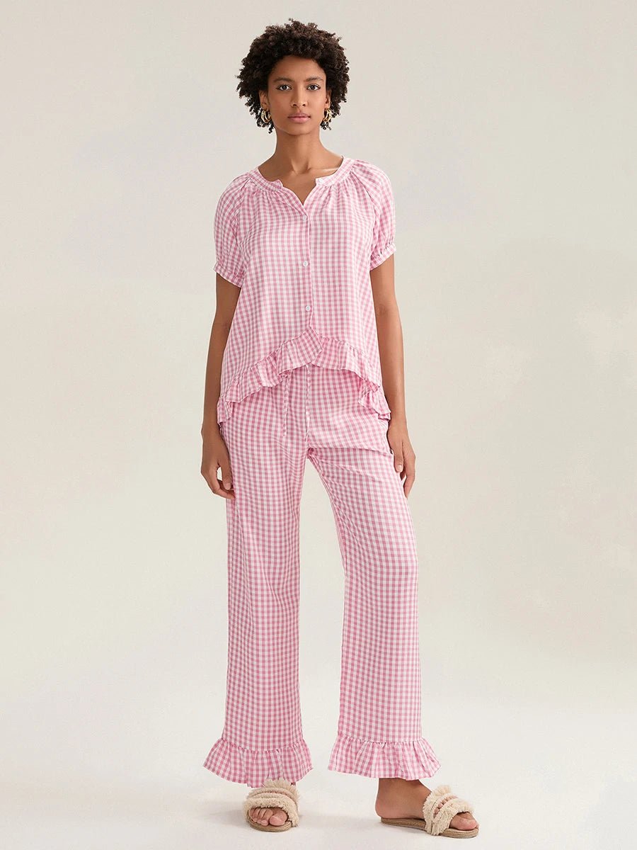 Gingham Berry Pajama Set - Momang Studio
