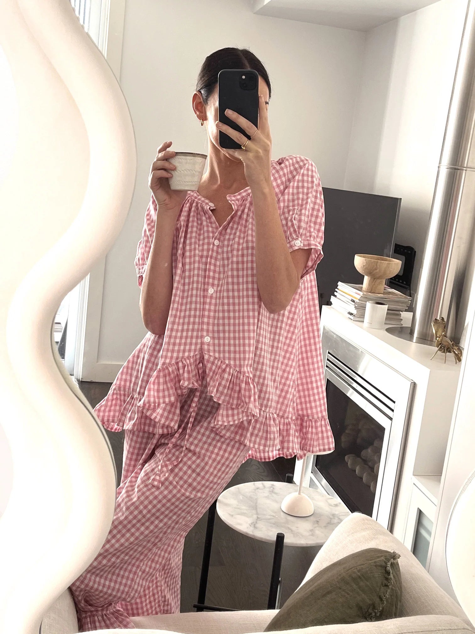 Gingham Berry Pajama Set - Momang Studio