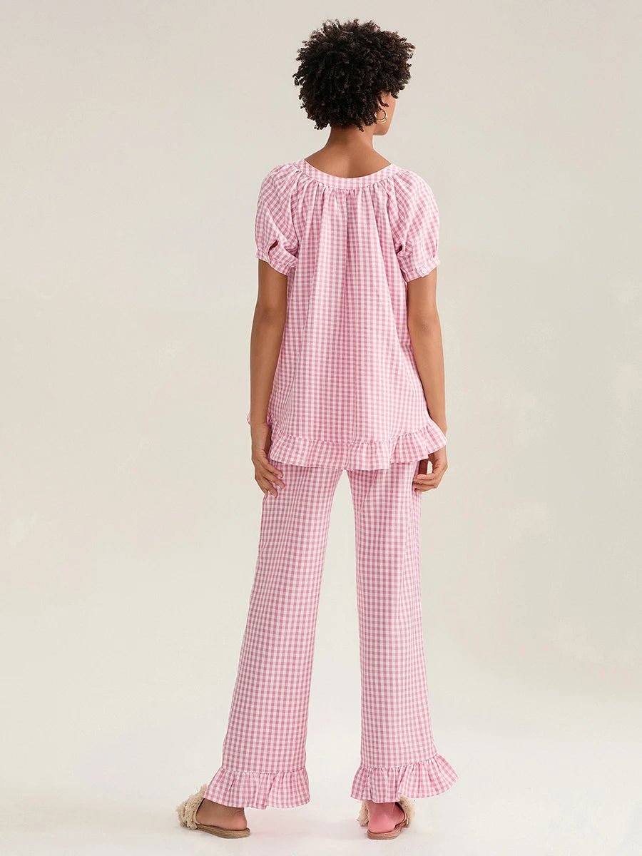 Gingham Berry Pajama Set - Momang Studio