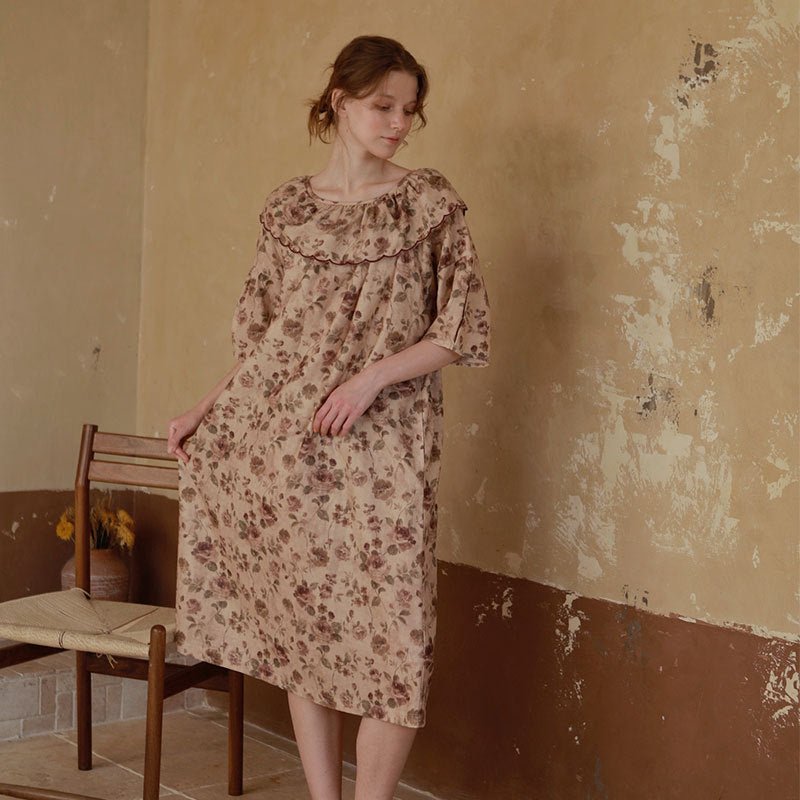 Rosewood Ruffle Sleep Dress - Momang Studio