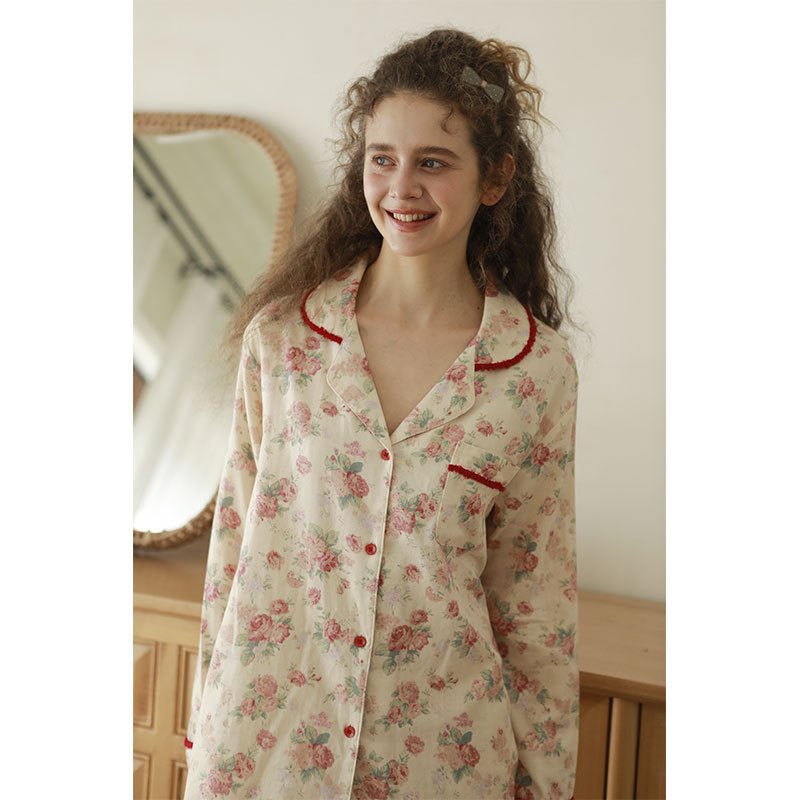 Scarlet Bloom Pajama Set - Momang Studio