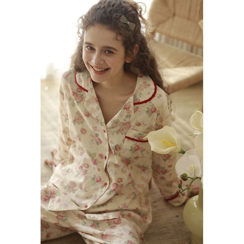 Scarlet Bloom Pajama Set - Momang Studio
