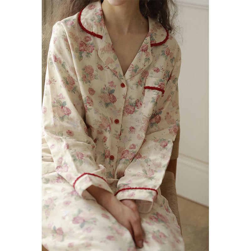 Scarlet Bloom Pajama Set - Momang Studio