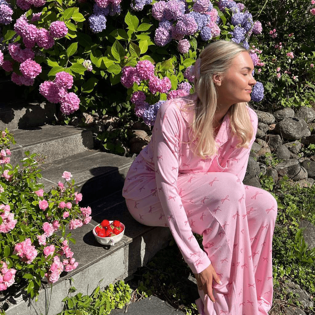 Soft Cotton Bow Pajamas - Momang Studio