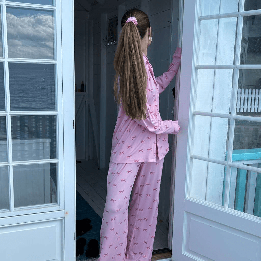 Soft Cotton Bow Pajamas - Momang Studio