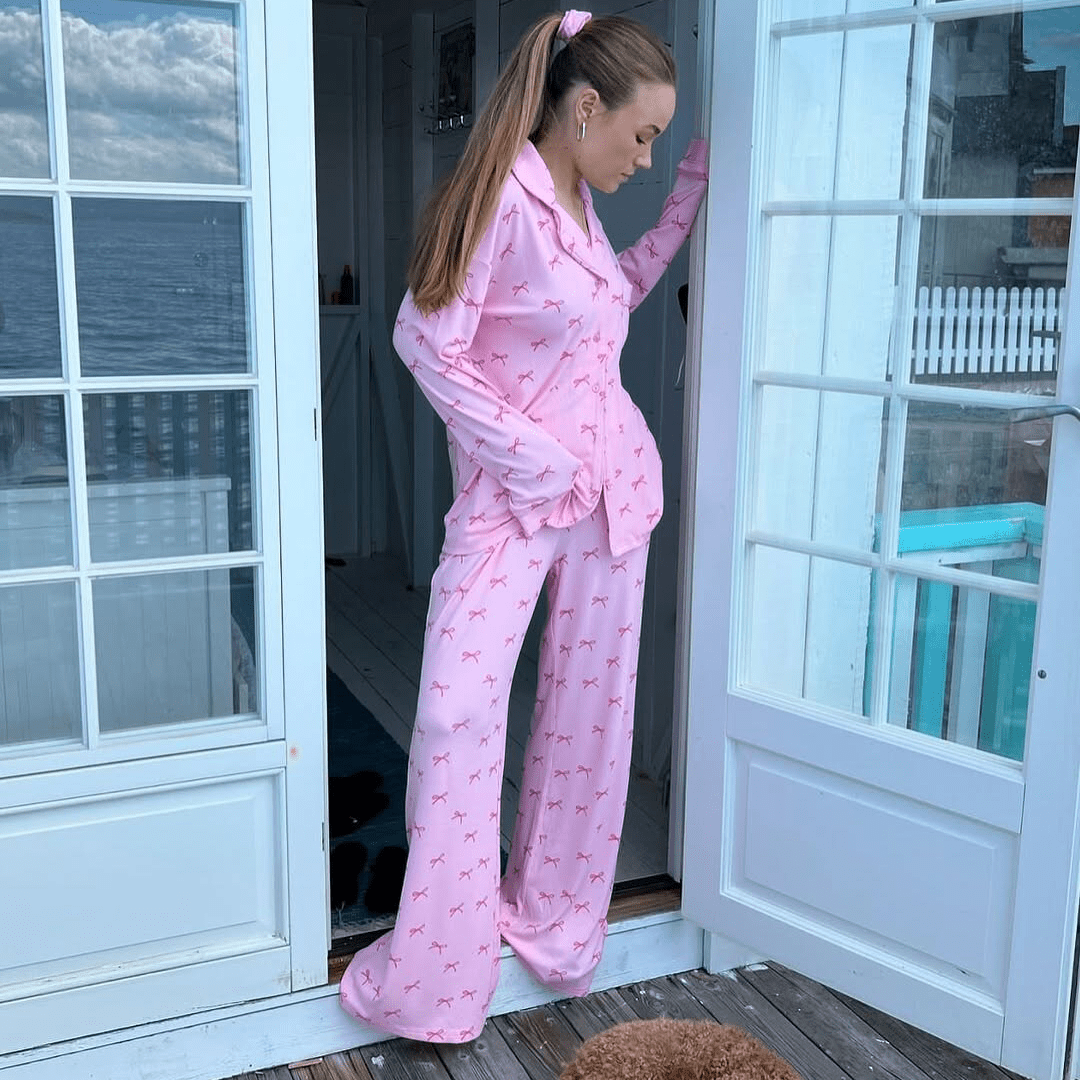 Soft Cotton Bow Pajamas - Momang Studio