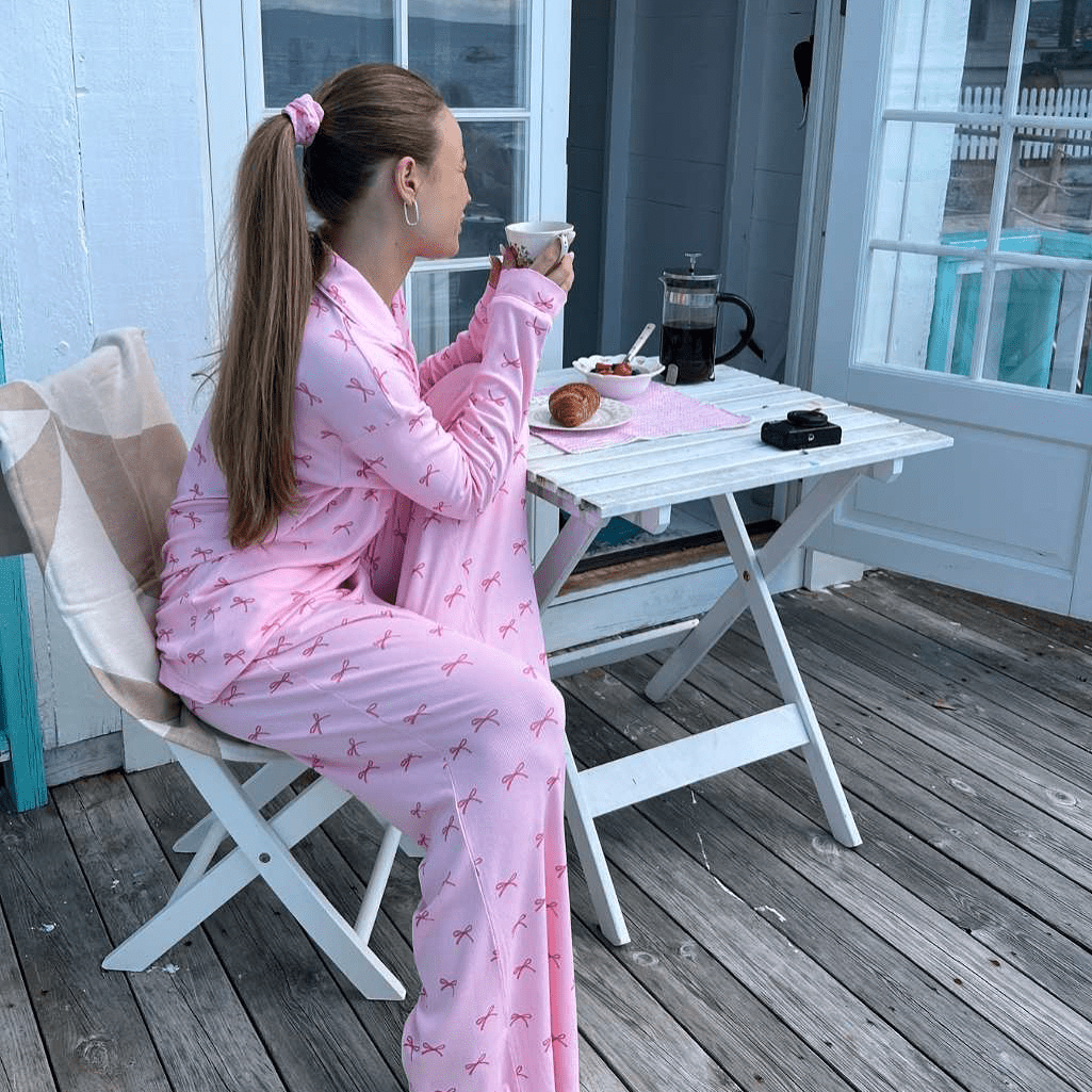 Soft Cotton Bow Pajamas - Momang Studio